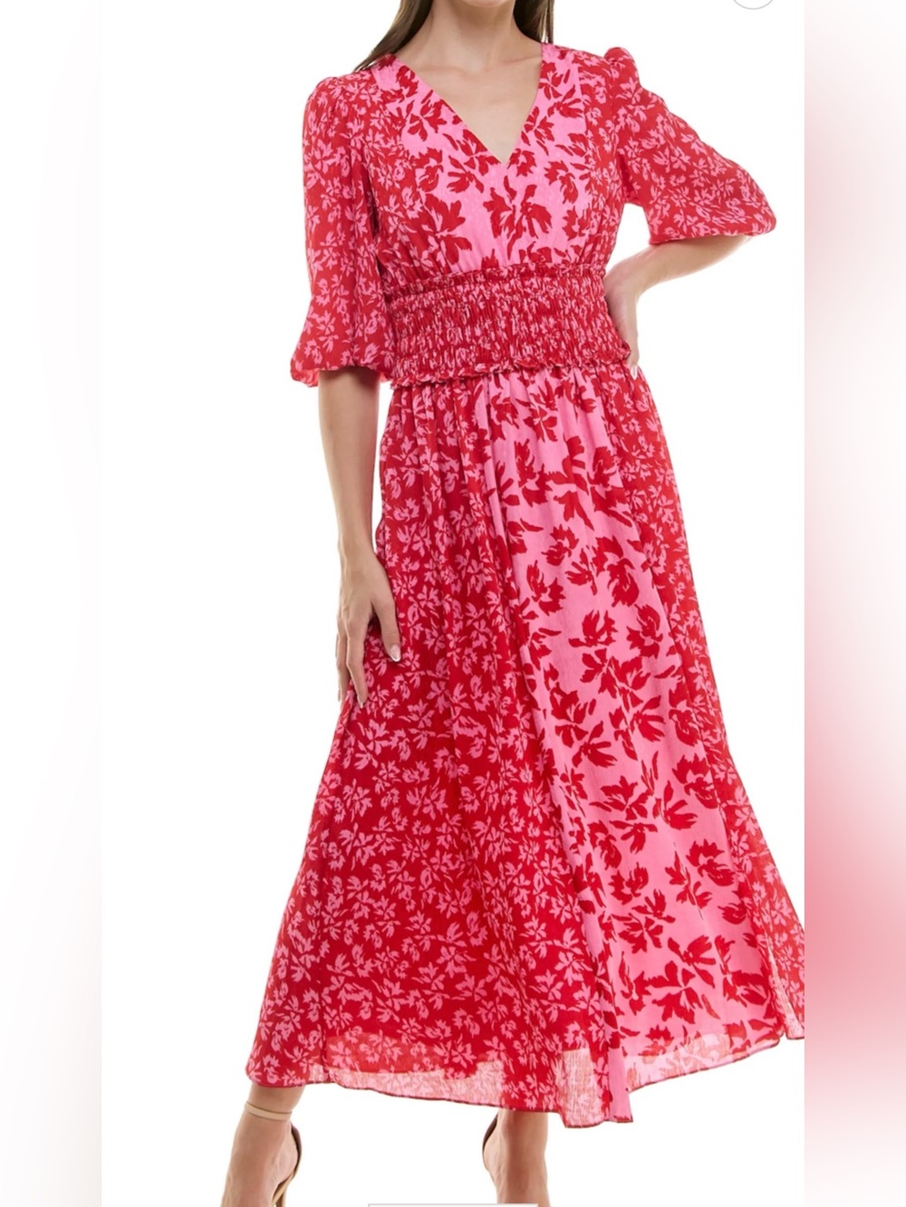 Taylor Women’s Pink & Red Floral Maxi Dress